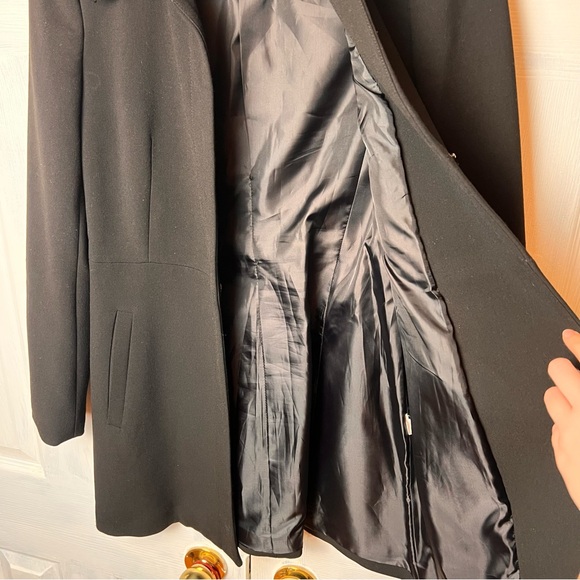 ZARA Black Fitted Belted Blazer Frock Coat with Pearl Laced Lapels - Size XS - Picture 10 of 12